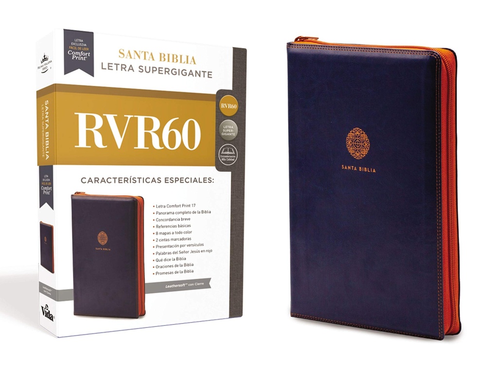 SANTA BIBLIA RV1960 REV LSG CUERO SUAVE C/CIERRE