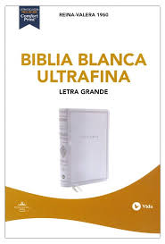 BIBLIA BLANCA ULTRA FINA LETRA GRANDE RV1960 BLANCO CUERO SUAVE