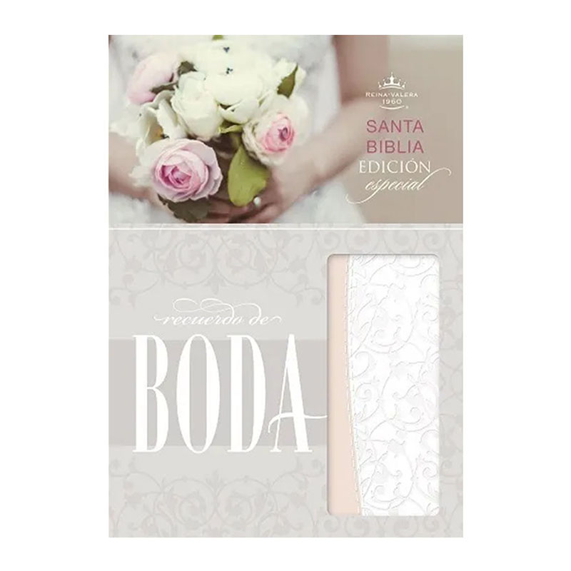 BIBLIA RV1960 RECUERDO DE BODA FILIGRANA BLANCO