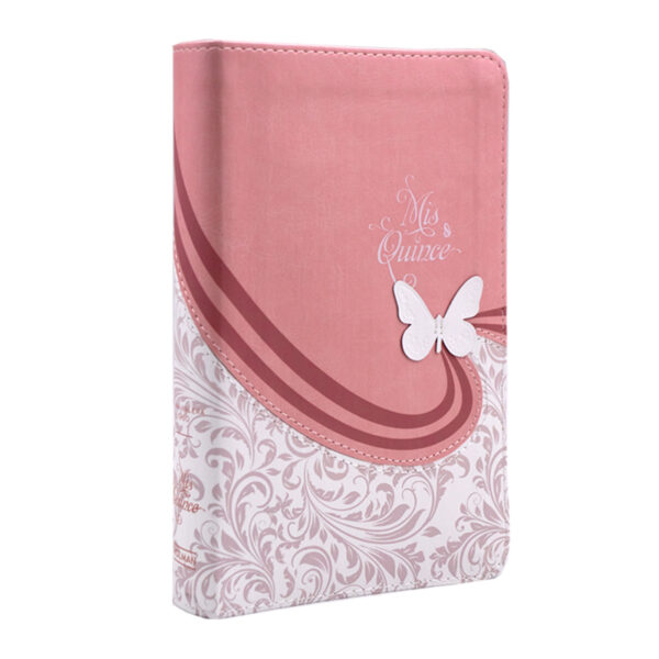BIBLIA RV1960 MIS QUINCE ROSA BLANCO