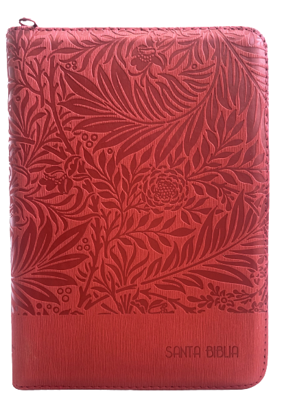 SANTA BIBLIA RV1960 MEDIANA LG IMITACIÓN PIEL ROJO HOJAS